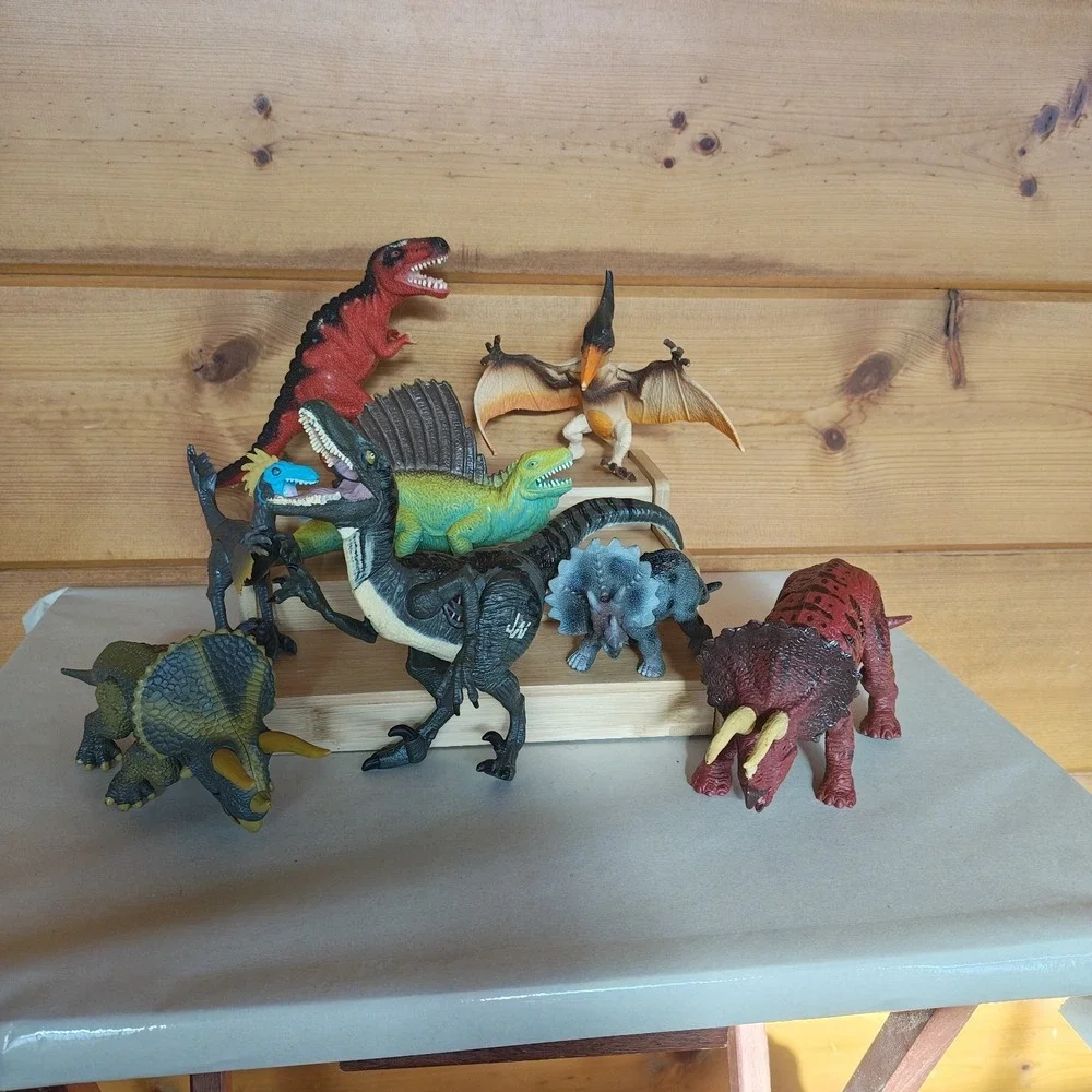 Loose Bundle o 8 Dinosaur Action Figures Pteranodon Edaphosaurus Triceratops ZA2